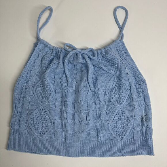 SHEIN Flotto - Halter-Neck Cable Knit Cropped Camisole Top Size 6 - Picture 1 of 7